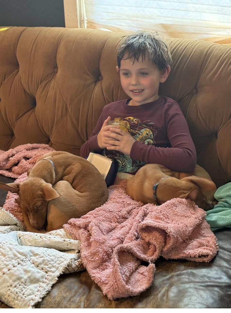 At home with the family
